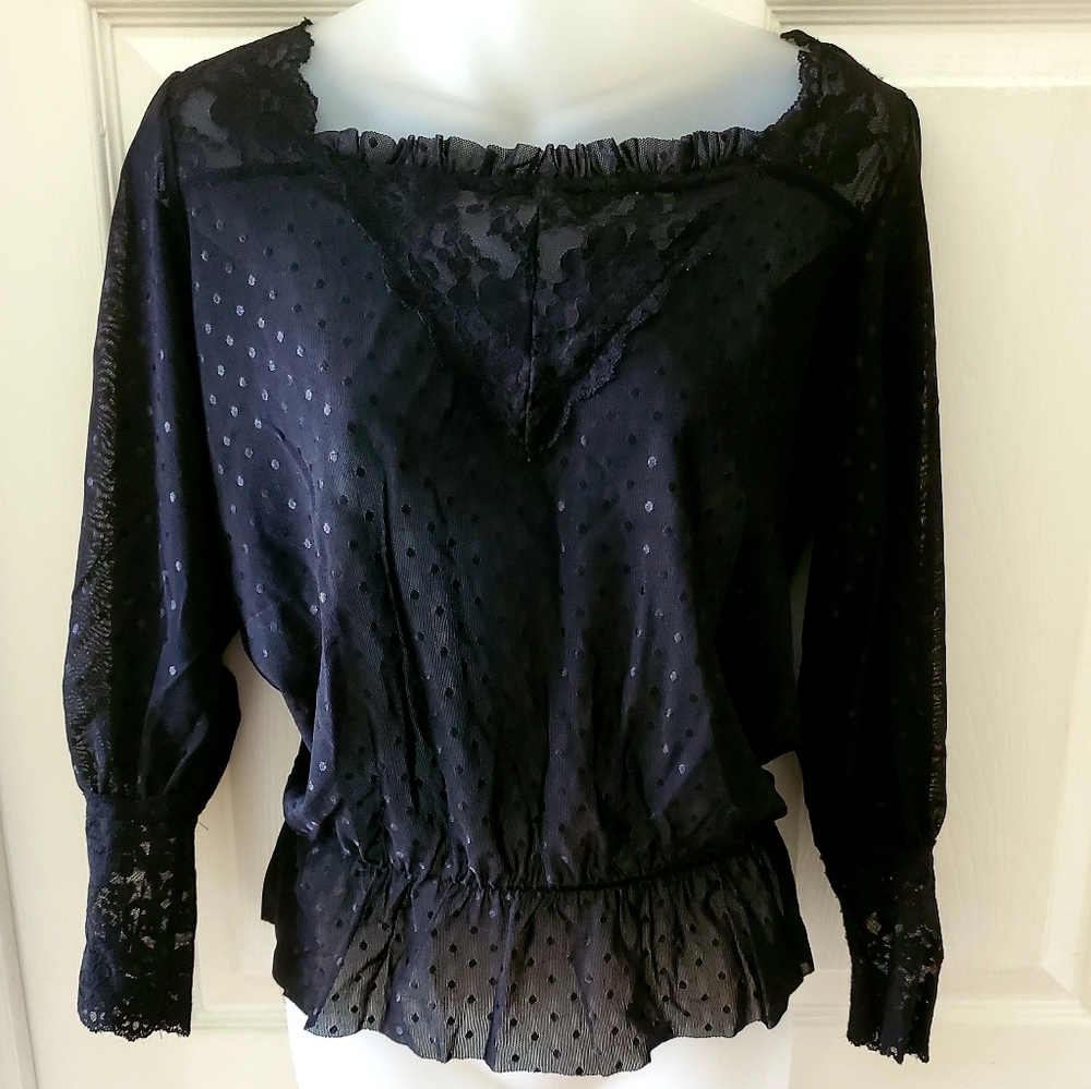 Black lace blouse